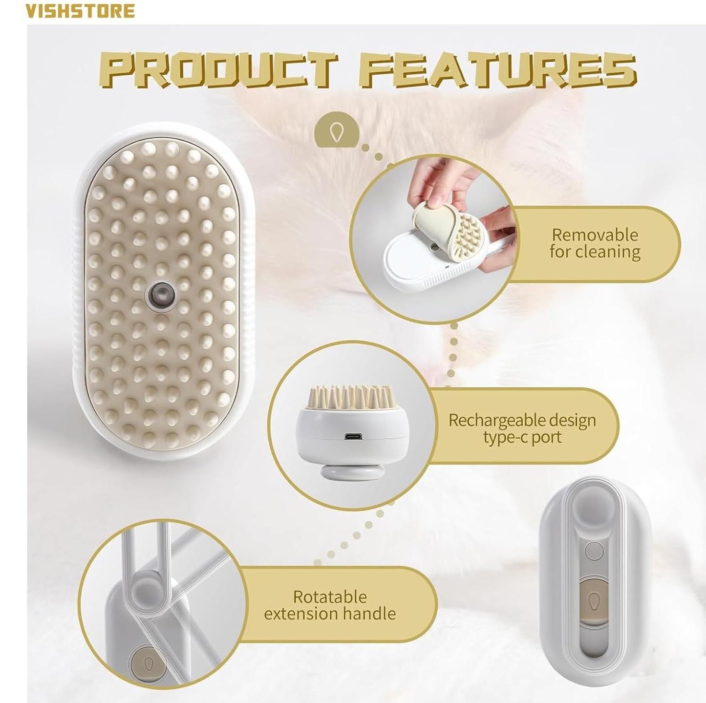 Steam Brush for Dog/Cat - ᴘᴜɴᴊᴀʙ ꜰᴜꜱɪᴏɴ