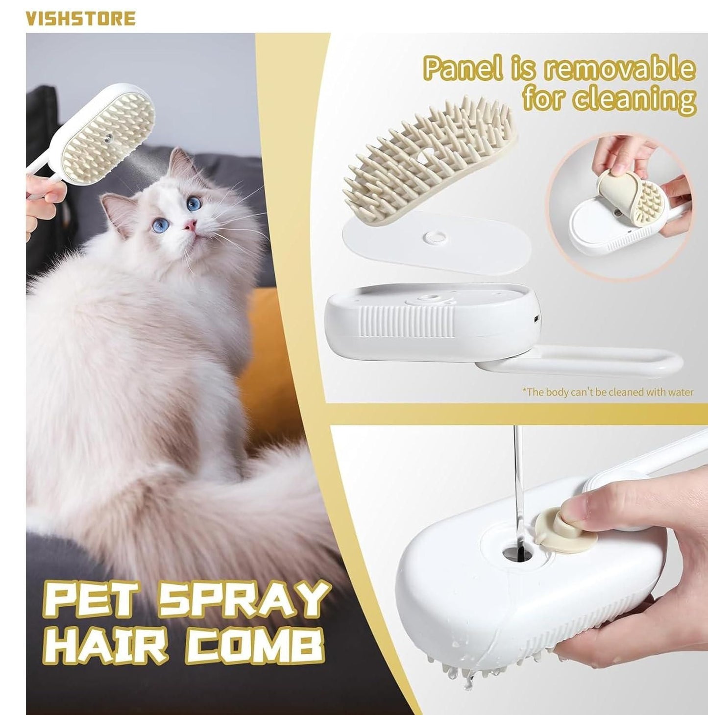 Steam Brush for Dog/Cat - ᴘᴜɴᴊᴀʙ ꜰᴜꜱɪᴏɴ