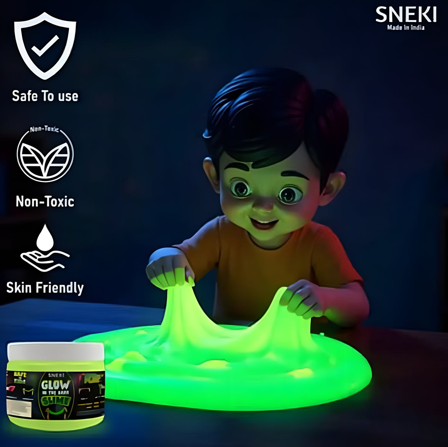 Greenish Glow in the Dark Toy Slime Magical Slime Set Kit for Kids Girls Boys - ᴘᴜɴᴊᴀʙ ꜰᴜꜱɪᴏɴ
