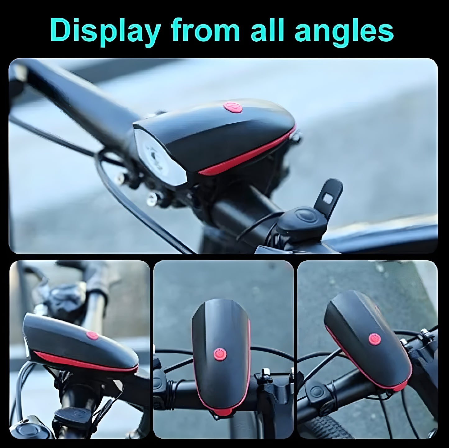 BLACKBELL 2-in-1 USB Rechargeable Bicycle/Bike Horn LED Front Light (3 modes) (Black, Blue) - ᴘᴜɴᴊᴀʙ ꜰᴜꜱɪᴏɴ