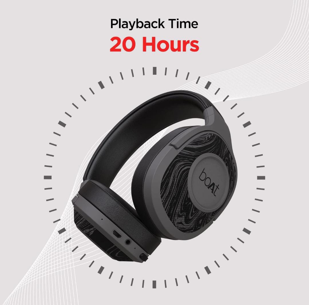 boAt Rockerz 550/Rockerz 558 Over Ear Bluetooth Headphones with Upto 20 Hours Playback, 50MM Drivers, Soft Padded Ear Cushions and Physical Noise Isolation(Black) - ᴘᴜɴᴊᴀʙ ꜰᴜꜱɪᴏɴ