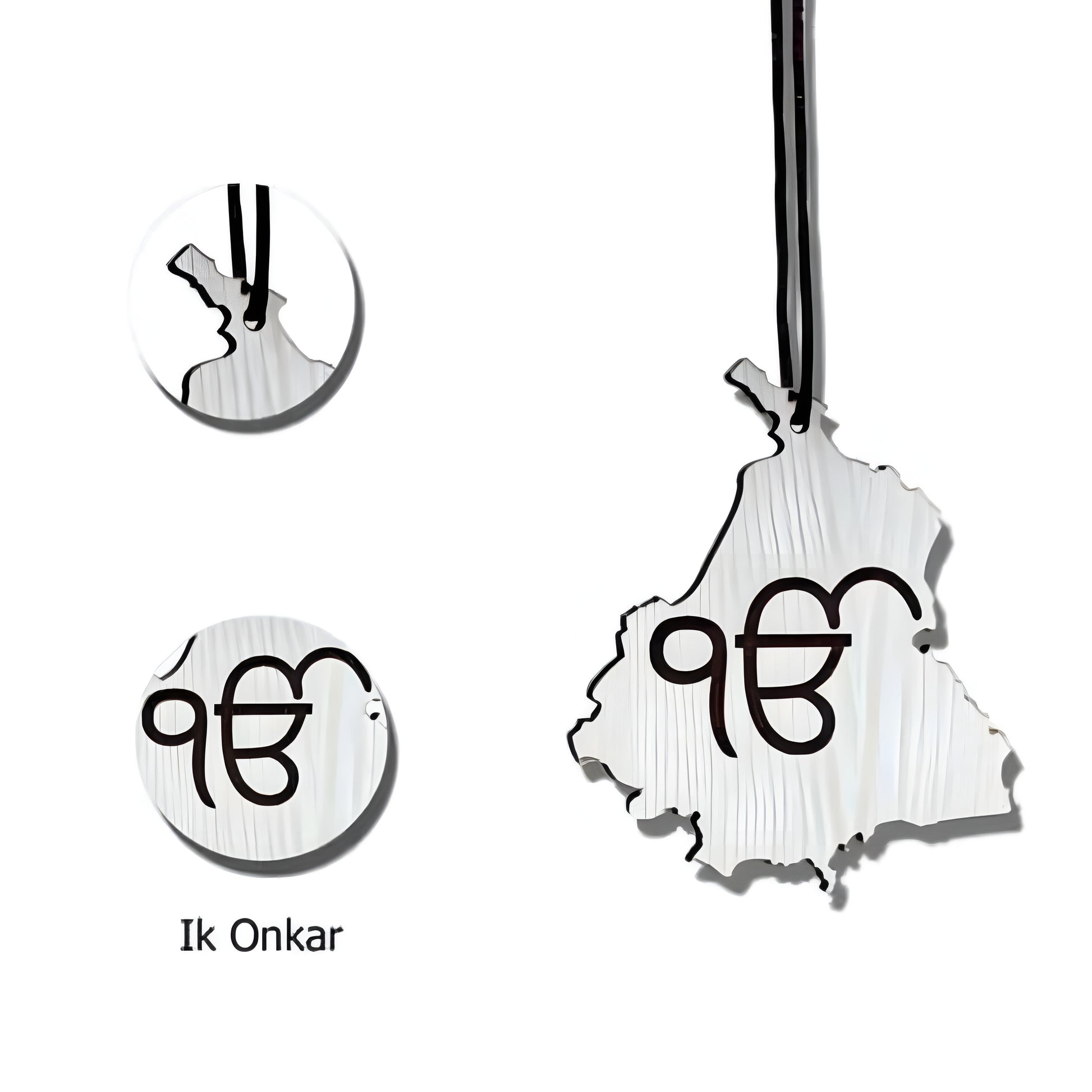 Ik Onkar Punjabi Sikh Car Hanging | Religious Car Accessory - ᴘᴜɴᴊᴀʙ ꜰᴜꜱɪᴏɴ