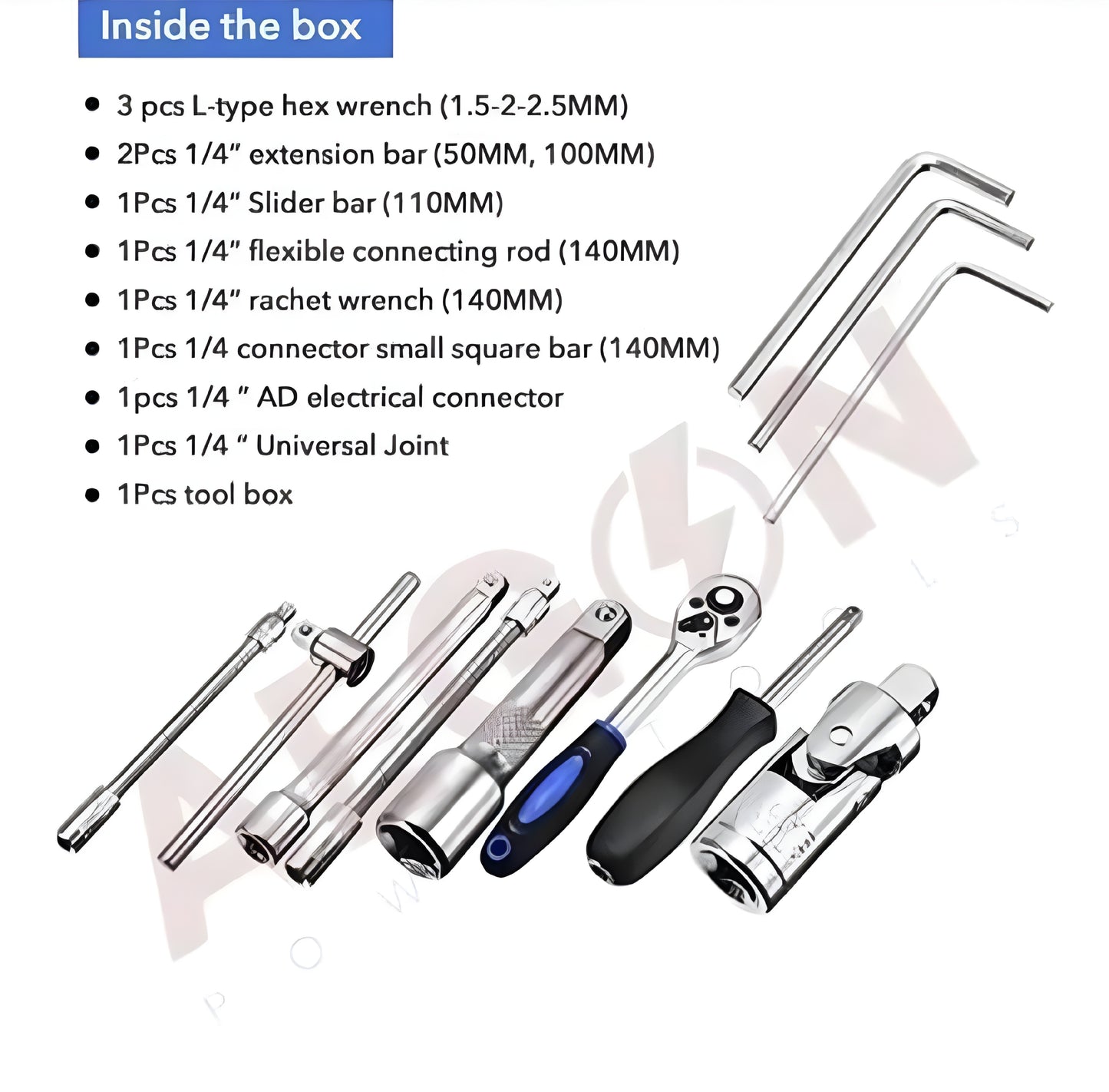 Tool Kit 46 Pieces Drive Socket Set Auto Repair Hand Tool Ratchet Wrench Set, Tools Kit for Automotive Repair, Household, Car & Bicycle Repairs Metric screwdriver Set with Storage Case - ᴘᴜɴᴊᴀʙ ꜰᴜꜱɪᴏɴ
