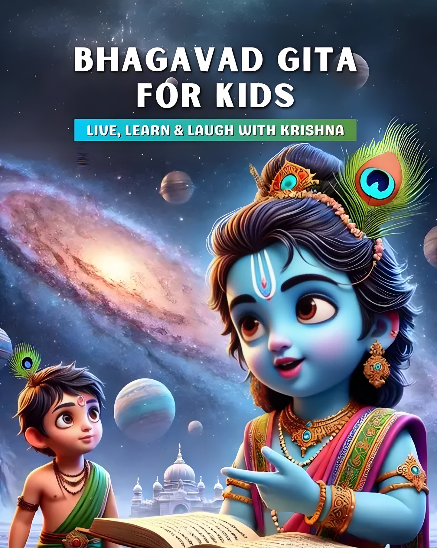Illustrated Bhagvad Gita for Kids - 94 Colorful Pages Printed on Thick 100 GSM Paper | Krishna's Spiritual Lessons, Fun Rhymes & Moral Stories for Children 3 Years and Above - ᴘᴜɴᴊᴀʙ ꜰᴜꜱɪᴏɴ