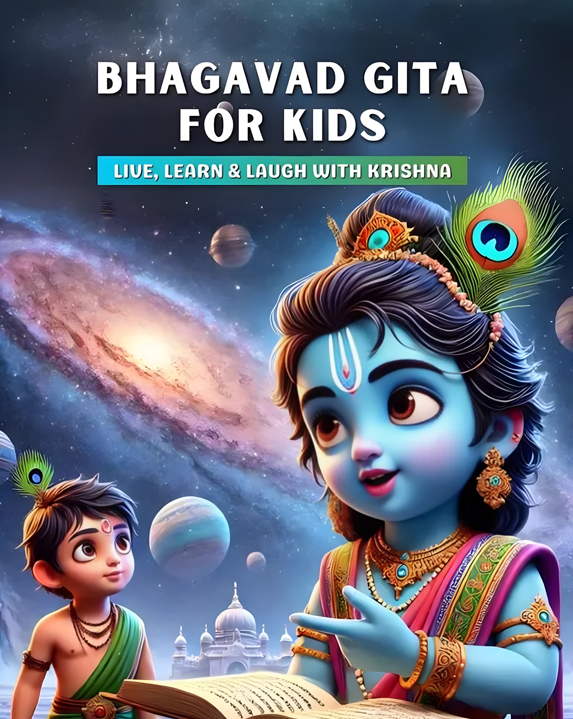 Illustrated Bhagvad Gita for Kids - 94 Colorful Pages Printed on Thick 100 GSM Paper | Krishna's Spiritual Lessons, Fun Rhymes & Moral Stories for Children 3 Years and Above - ᴘᴜɴᴊᴀʙ ꜰᴜꜱɪᴏɴ