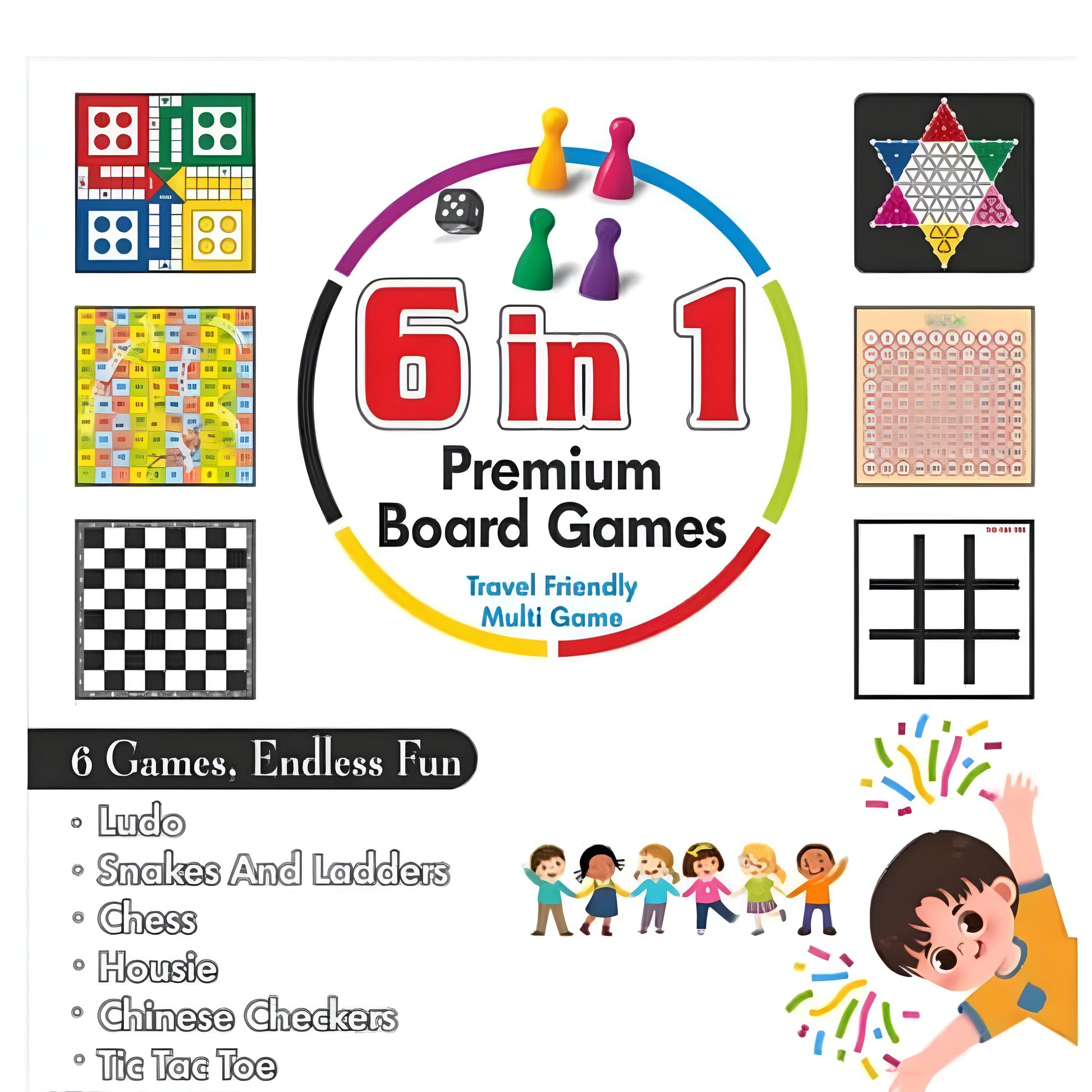 Apex Combo 6 in 1 Premium Board game Housie, chess, Ludo, Snakes and ladders, Tic Toe, Chinese checkers for kids and adults | Family games | Birthday gift - ᴘᴜɴᴊᴀʙ ꜰᴜꜱɪᴏɴ