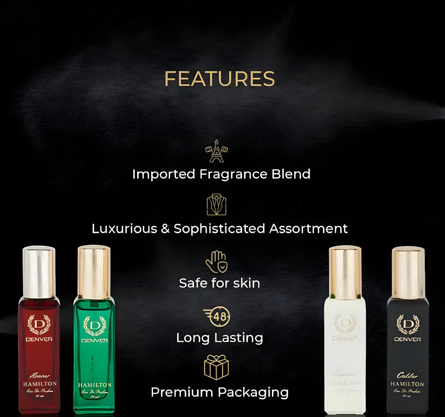 Denver Hamilton EDP- SRK's Favorite Luxury perfume for Men, 80ml (20ml x 4 Set) - ᴘᴜɴᴊᴀʙ ꜰᴜꜱɪᴏɴ