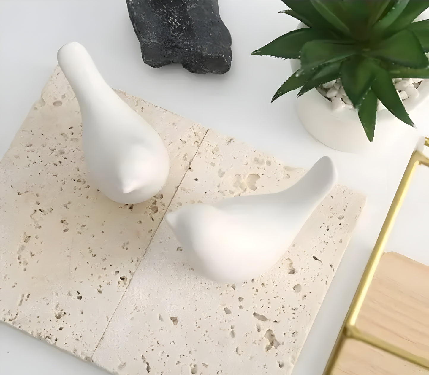 Paheli Craft Resin Birds Showpiece Set of 2 Dove Family Statue Decoration Figurine For Living Room | Collectible For Home Décor (5 & 4 inch ) - ᴘᴜɴᴊᴀʙ ꜰᴜꜱɪᴏɴ
