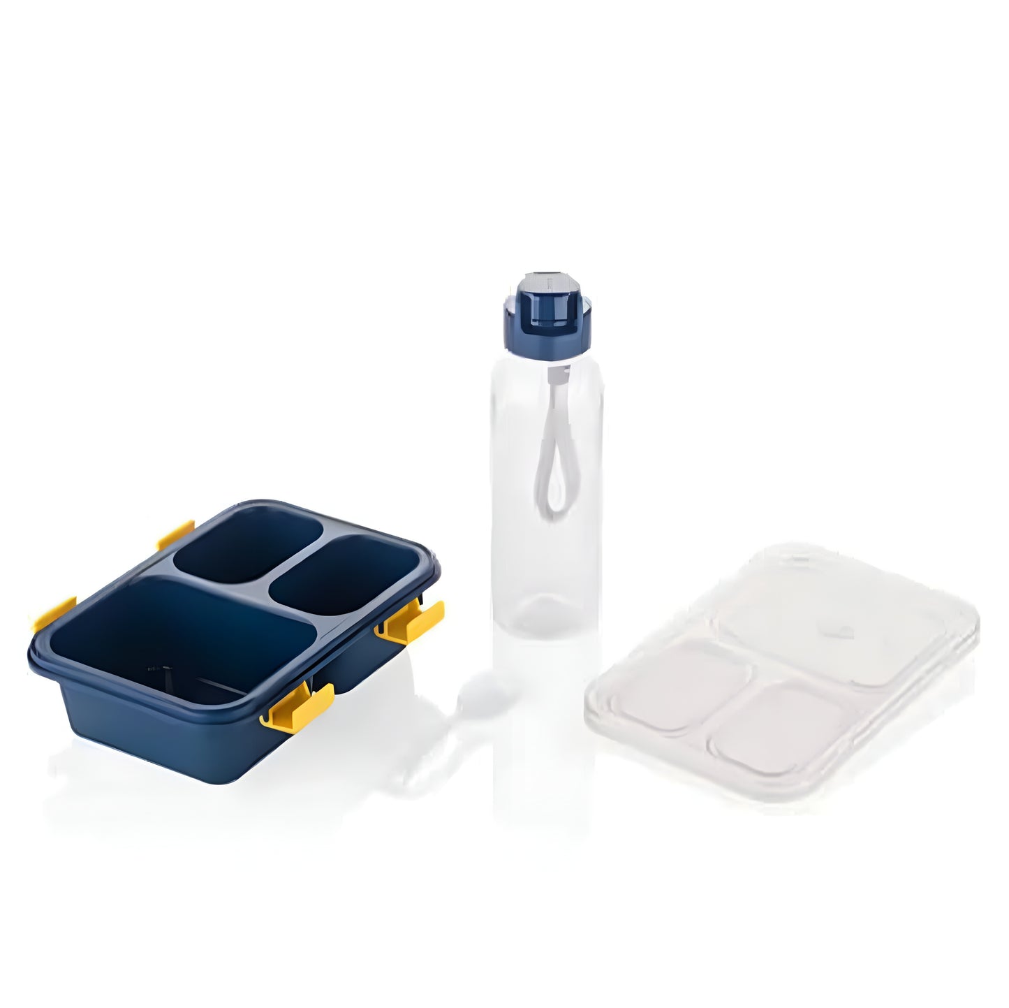 Lunch Box with Bottle, Blue, 700ml, 3 Container Lunch Box - ᴘᴜɴᴊᴀʙ ꜰᴜꜱɪᴏɴ