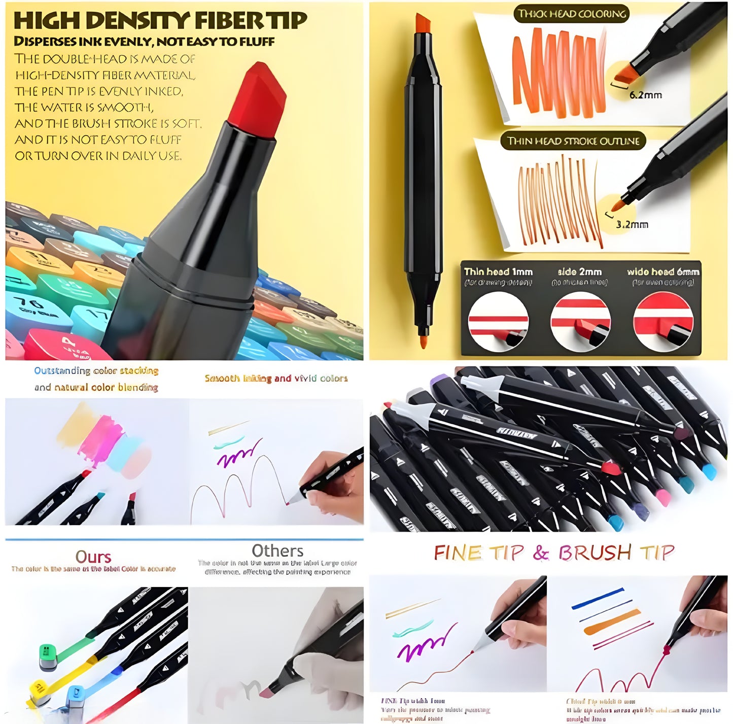 24 Pcs Dual Tip Markers Set, Non-Toxic Art Supplies for Kids & Adults, Perfect Drawing, Illustration in Coloring Books Pen with Carry Case Set Colour Broad Drawing Sketching (24) - ᴘᴜɴᴊᴀʙ ꜰᴜꜱɪᴏɴ
