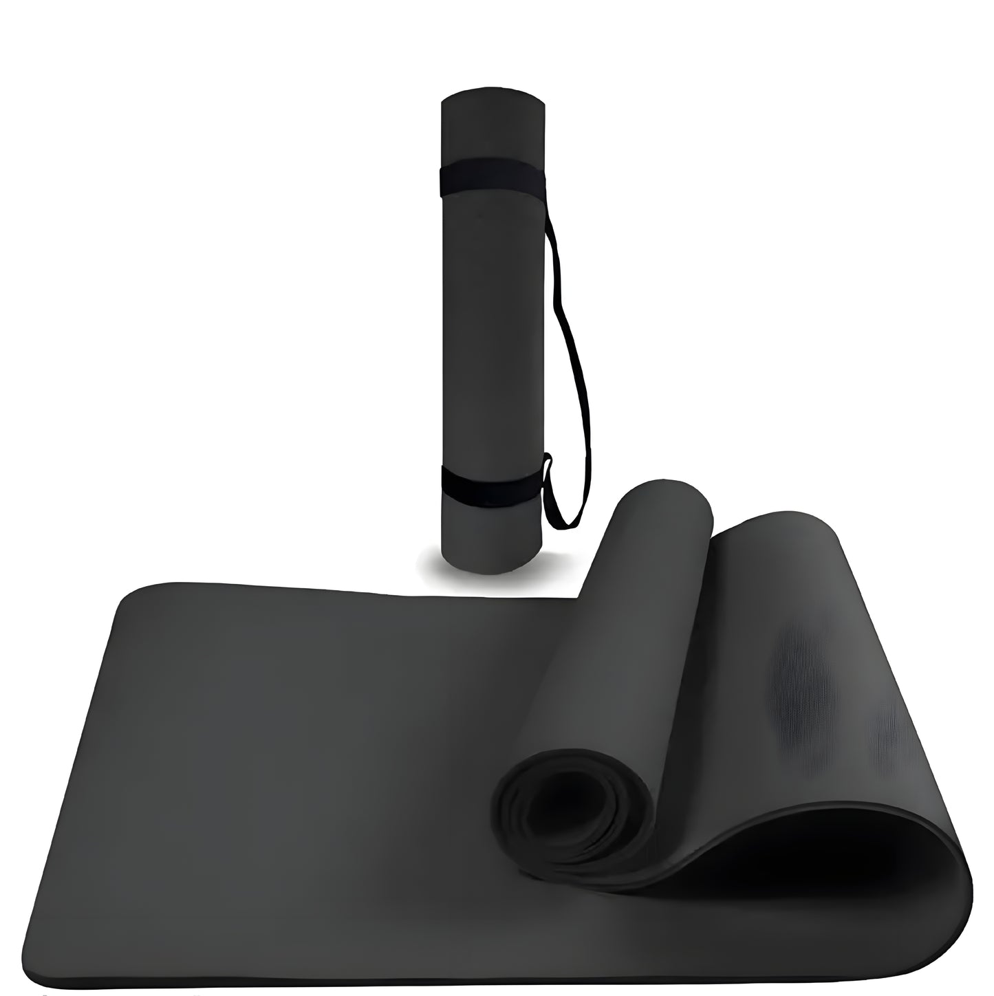 4mm Yoga Mat with strap High, Anti-Slip Yoga mat for Gym Workout and Flooring Exercise Long (4 MM, BLACK) - ᴘᴜɴᴊᴀʙ ꜰᴜꜱɪᴏɴ