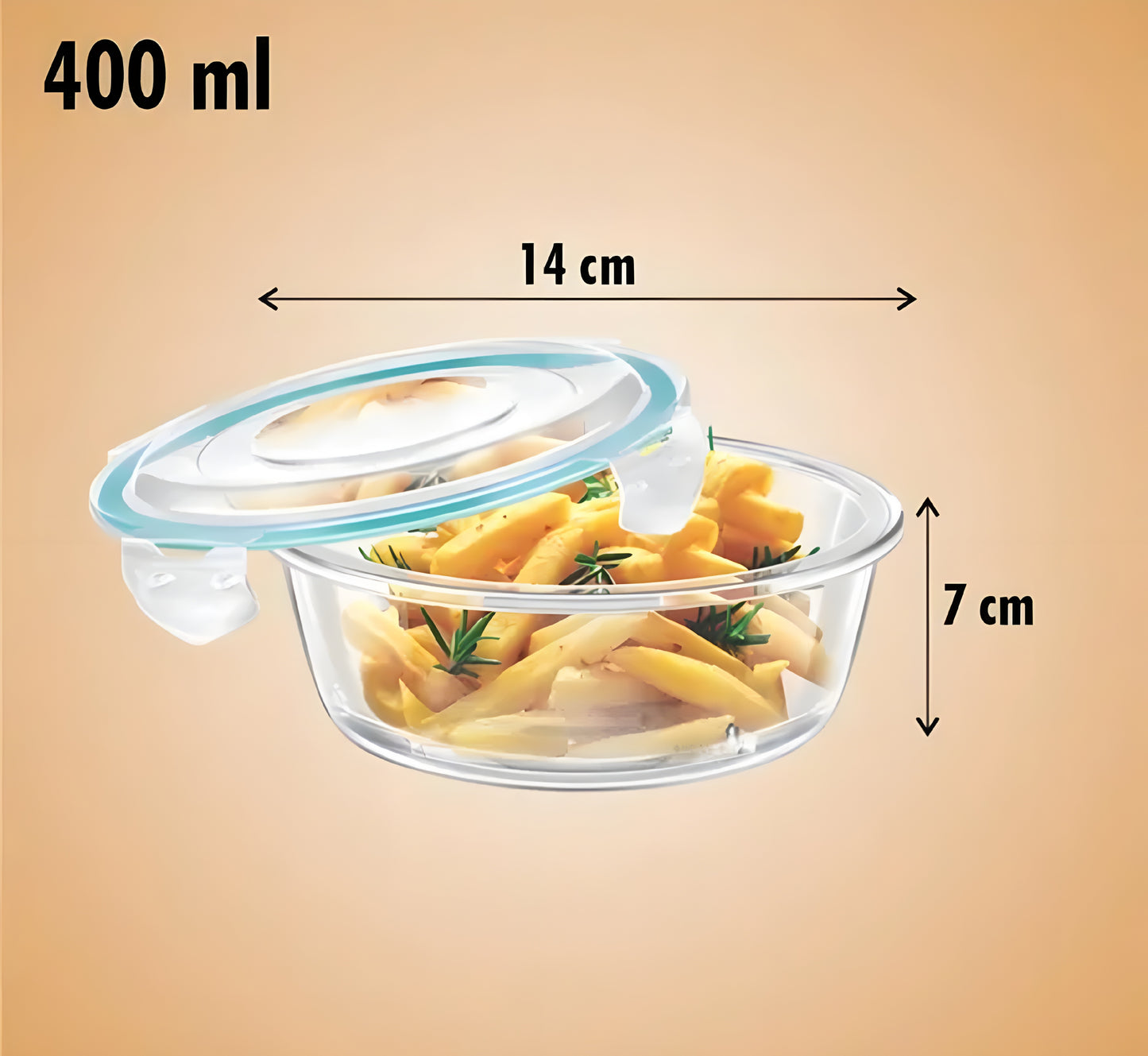 3 pieces Lunch Packin' Pals glass containers with lid