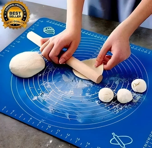 Non Slip Extra Large Silicone. Roti, Pastry Mat for Rolling Dough Pastry Baking Mat with Measurements (Blue) - ᴘᴜɴᴊᴀʙ ꜰᴜꜱɪᴏɴ
