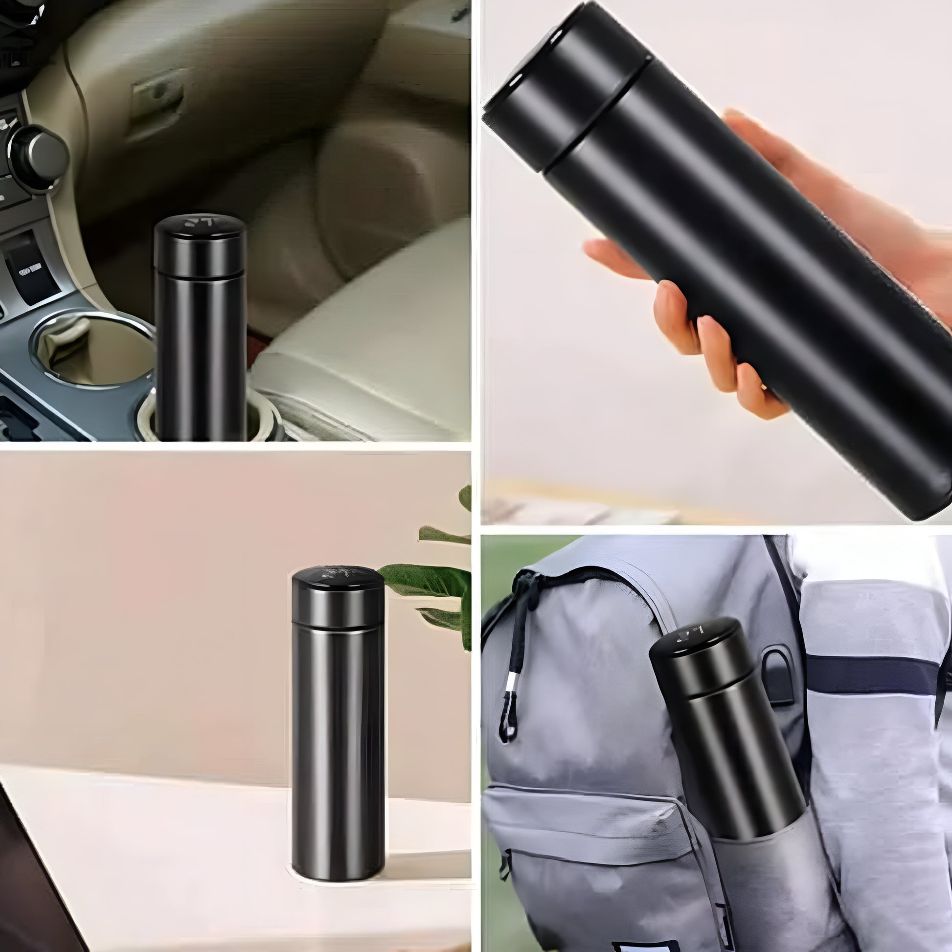 Bold & Stylish | Smart Thermo Bottle 500ml - LED Temp Display (Touch Sensor) | Pure White Finish - ᴘᴜɴᴊᴀʙ ꜰᴜꜱɪᴏɴ