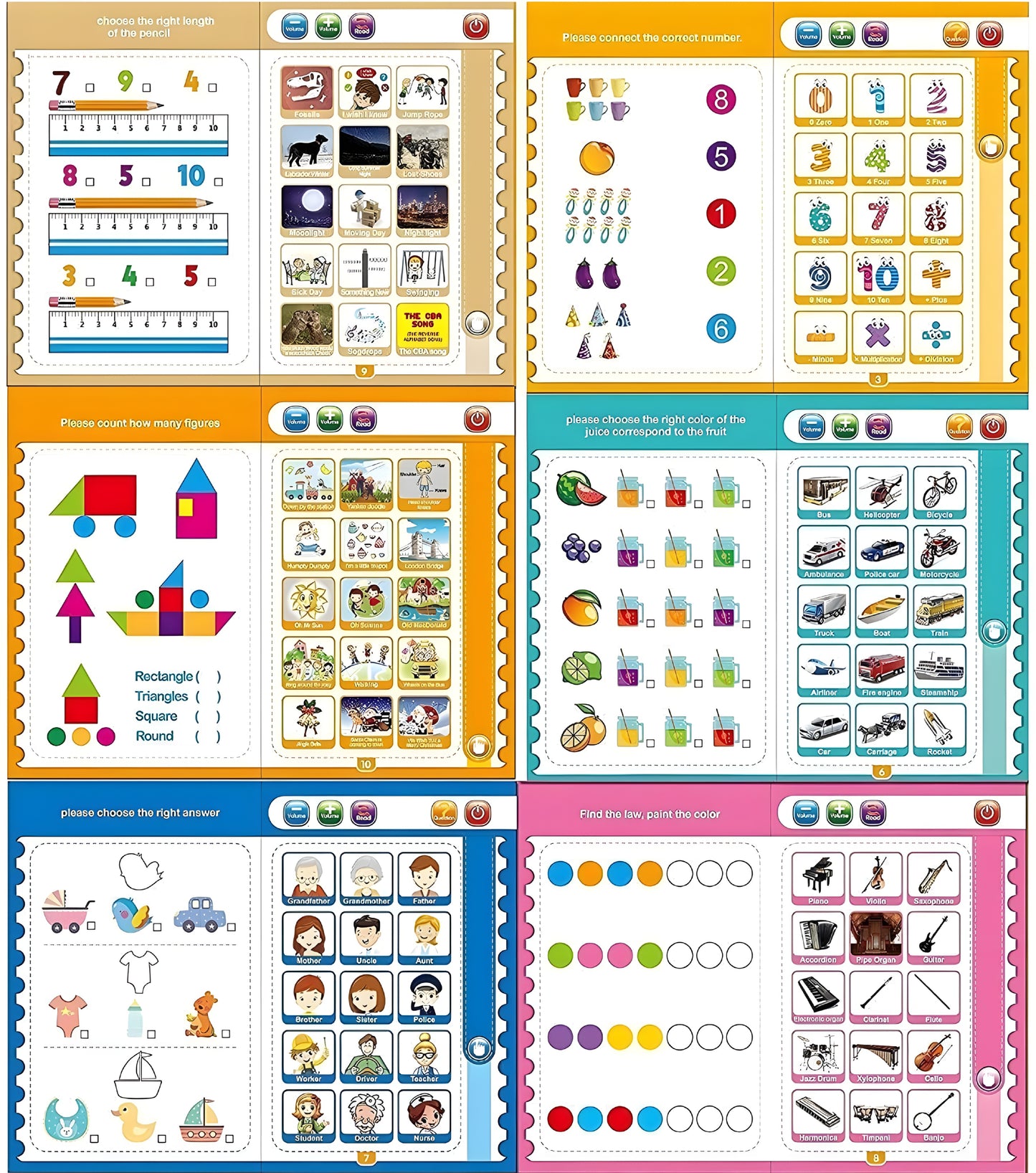 Activities Learning Book Electronic Intelligent Book with All Learning Materials with Clear Voice with Touch Sensors for Kids (Study Book) - ᴘᴜɴᴊᴀʙ ꜰᴜꜱɪᴏɴ