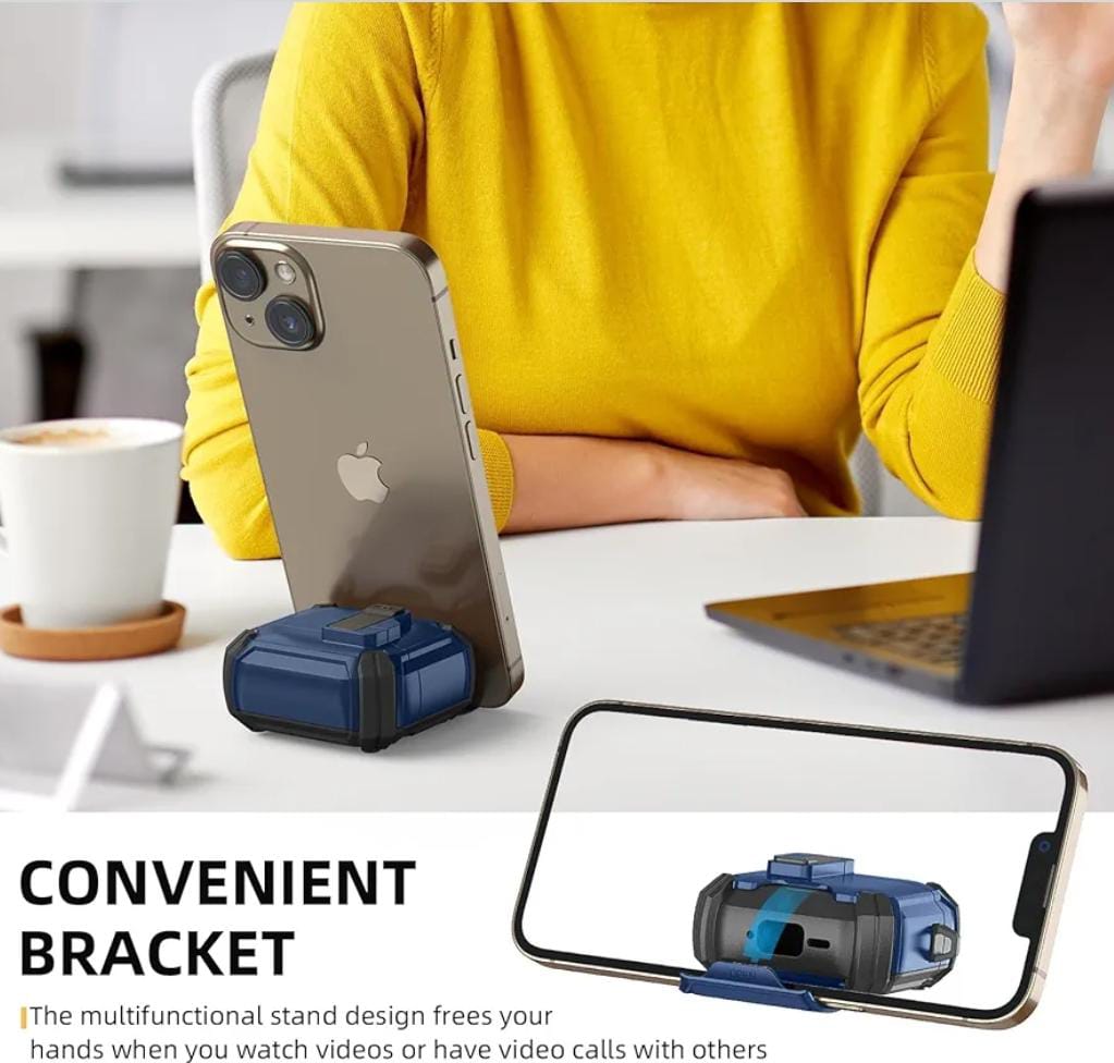 Meliya for AirPods 4th Generation Case with Magnetic Automatic Lock with Phone Stand & Cleaning Kit, Compatible with MagSafe, Rugged Shell Shockproof Protective Cover for AirPods 4 - Dark Blue - ᴘᴜɴᴊᴀʙ ꜰᴜꜱɪᴏɴ