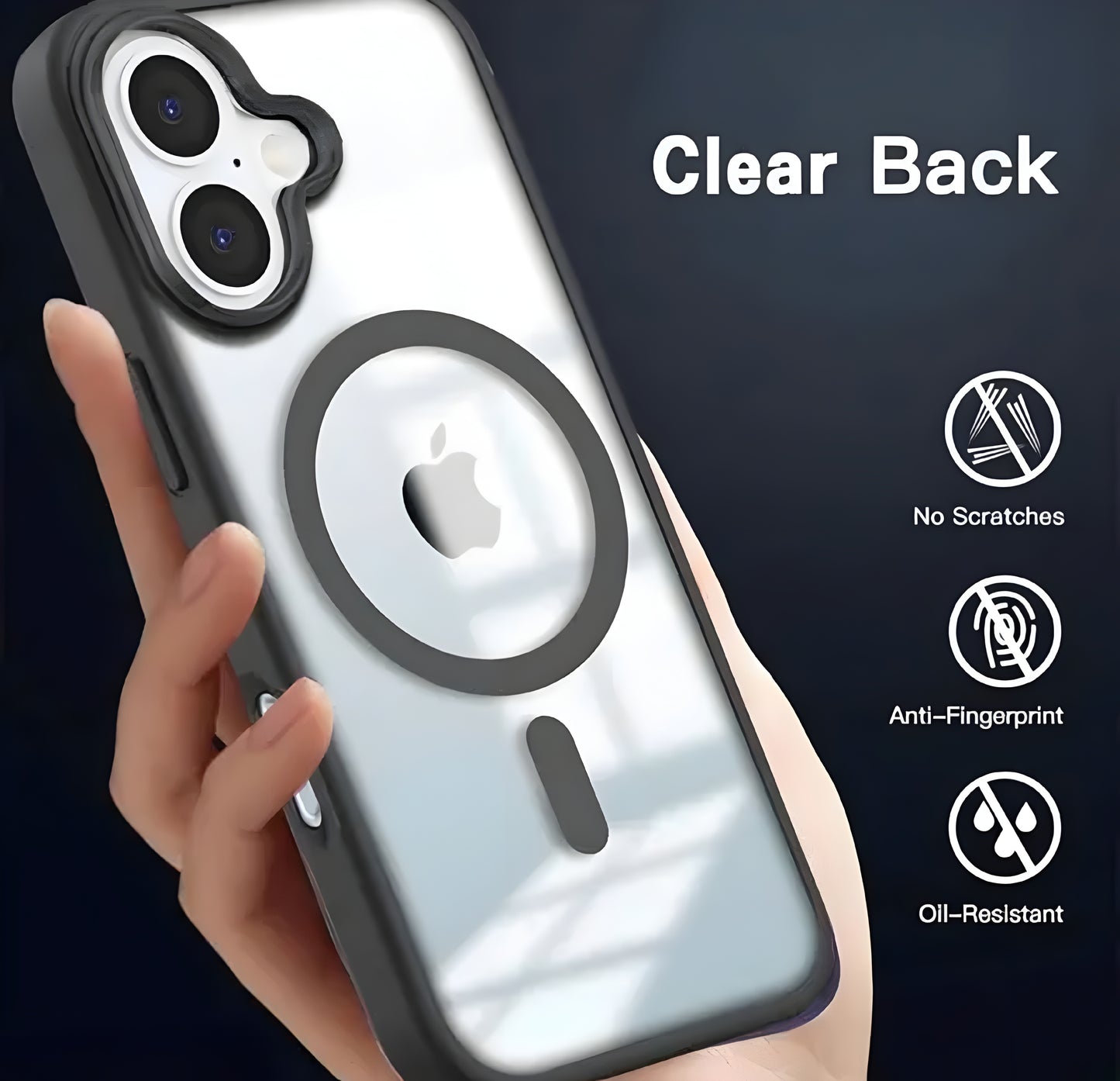 Apple Iphone 16 Black MagSafe Mobile Back Cover - ᴘᴜɴᴊᴀʙ ꜰᴜꜱɪᴏɴ