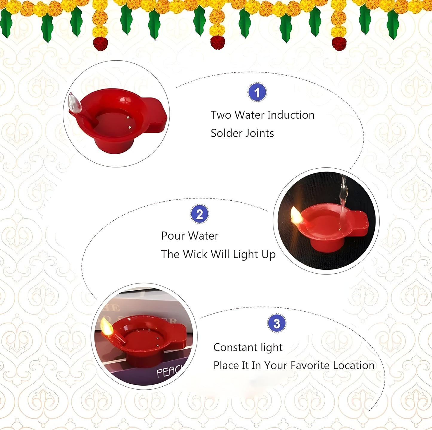 Water Sensor LED Light Diyas for Home Decoration - ᴘᴜɴᴊᴀʙ ꜰᴜꜱɪᴏɴ