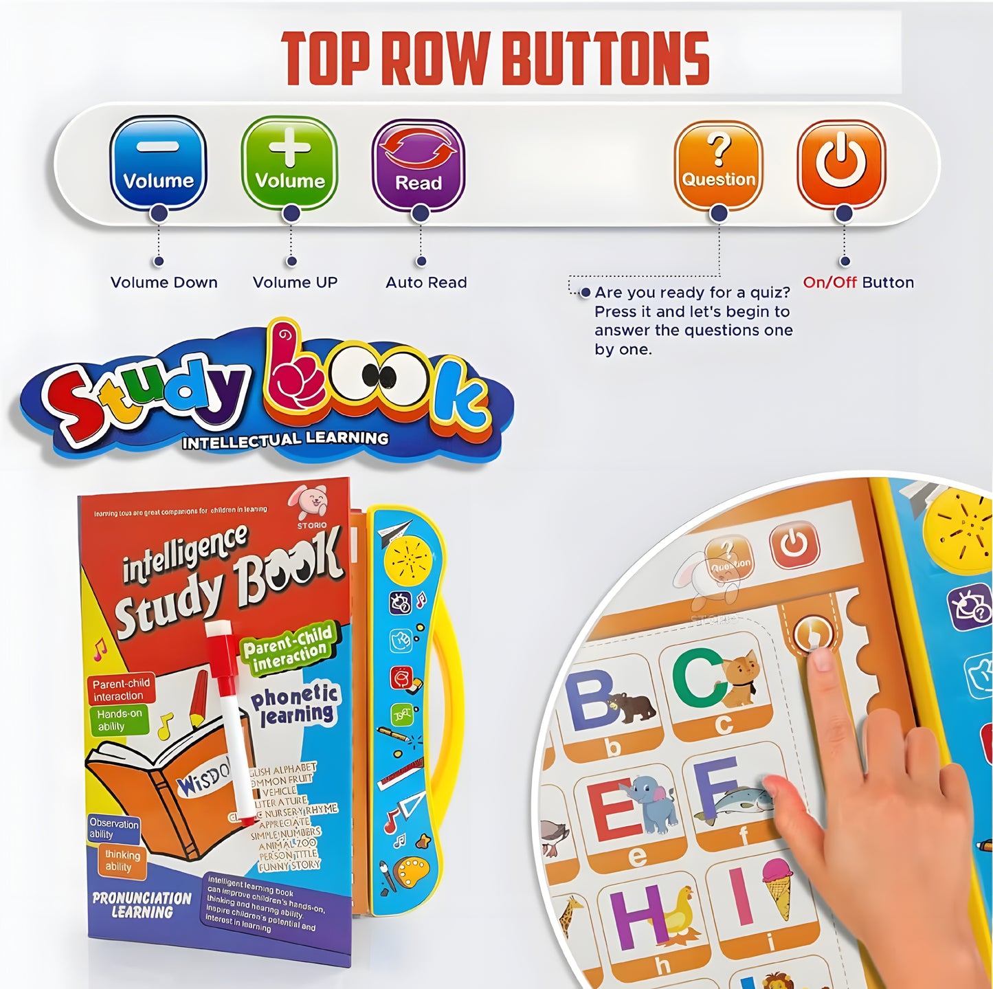 Activities Learning Book Electronic Intelligent Book with All Learning Materials with Clear Voice with Touch Sensors for Kids (Study Book) - ᴘᴜɴᴊᴀʙ ꜰᴜꜱɪᴏɴ