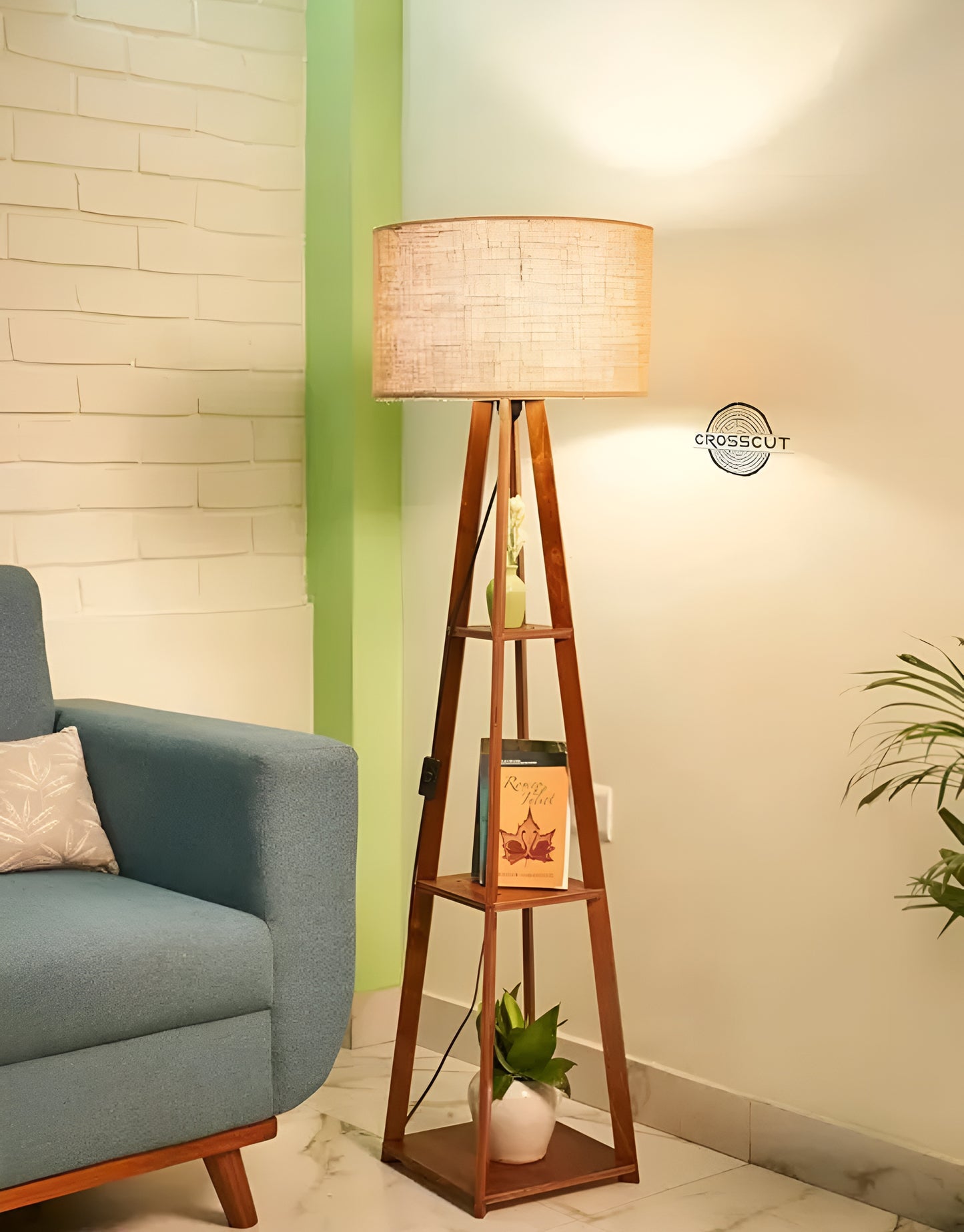 PUNJAB FUSION CHOICE Premium Wooden Floor Lamp for Living Room & Bedroom | Stylish Corner Lamp for Home Decor BEST PRODUCT ✨ - ᴘᴜɴᴊᴀʙ ꜰᴜꜱɪᴏɴ
