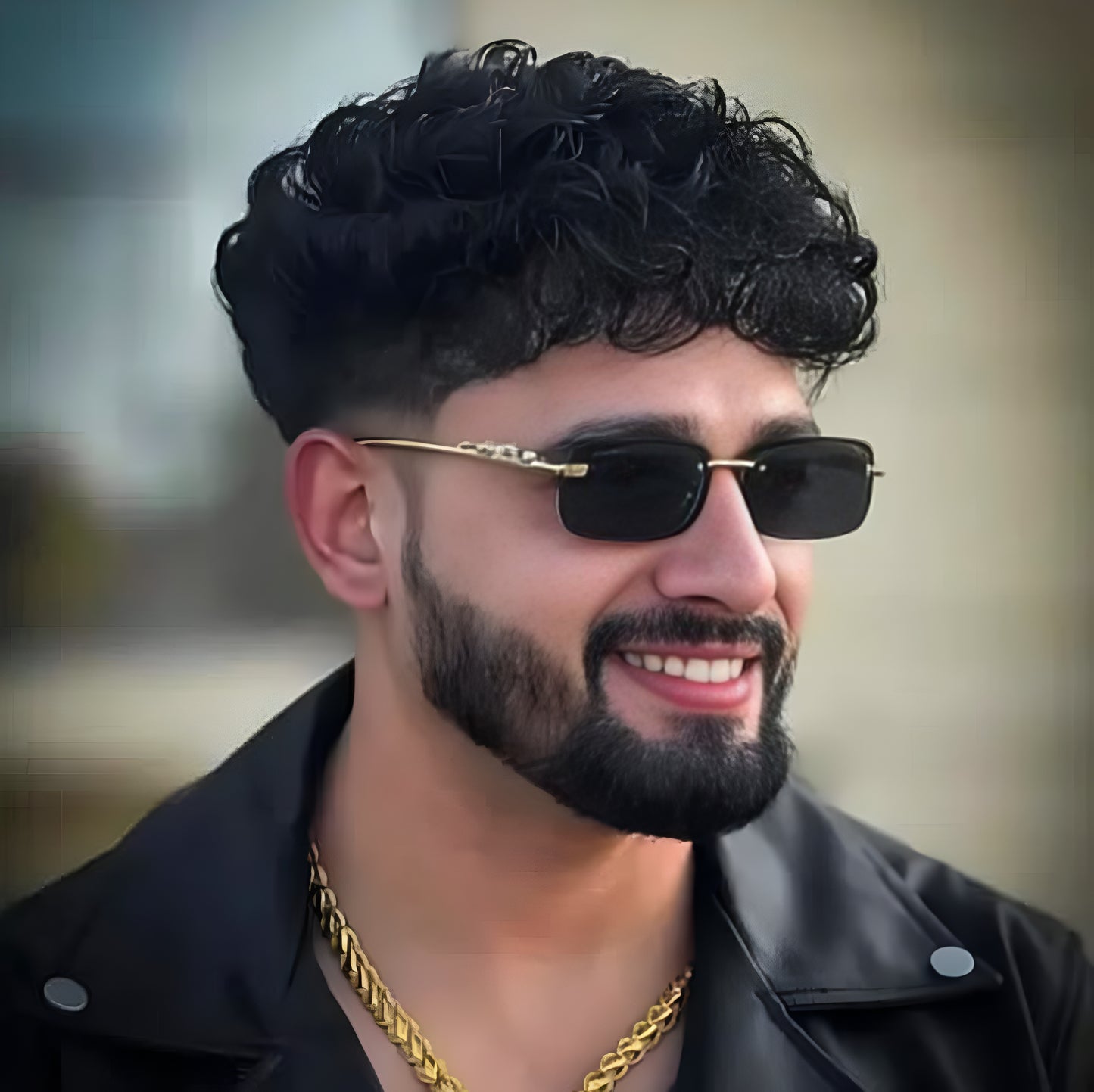 PUNJAB FUSION Mc Stan Rimless Men and Womens glasses | Retro Luxury Gold Metal Frameless Rectangle | Leopard Arms | - ᴘᴜɴᴊᴀʙ ꜰᴜꜱɪᴏɴ