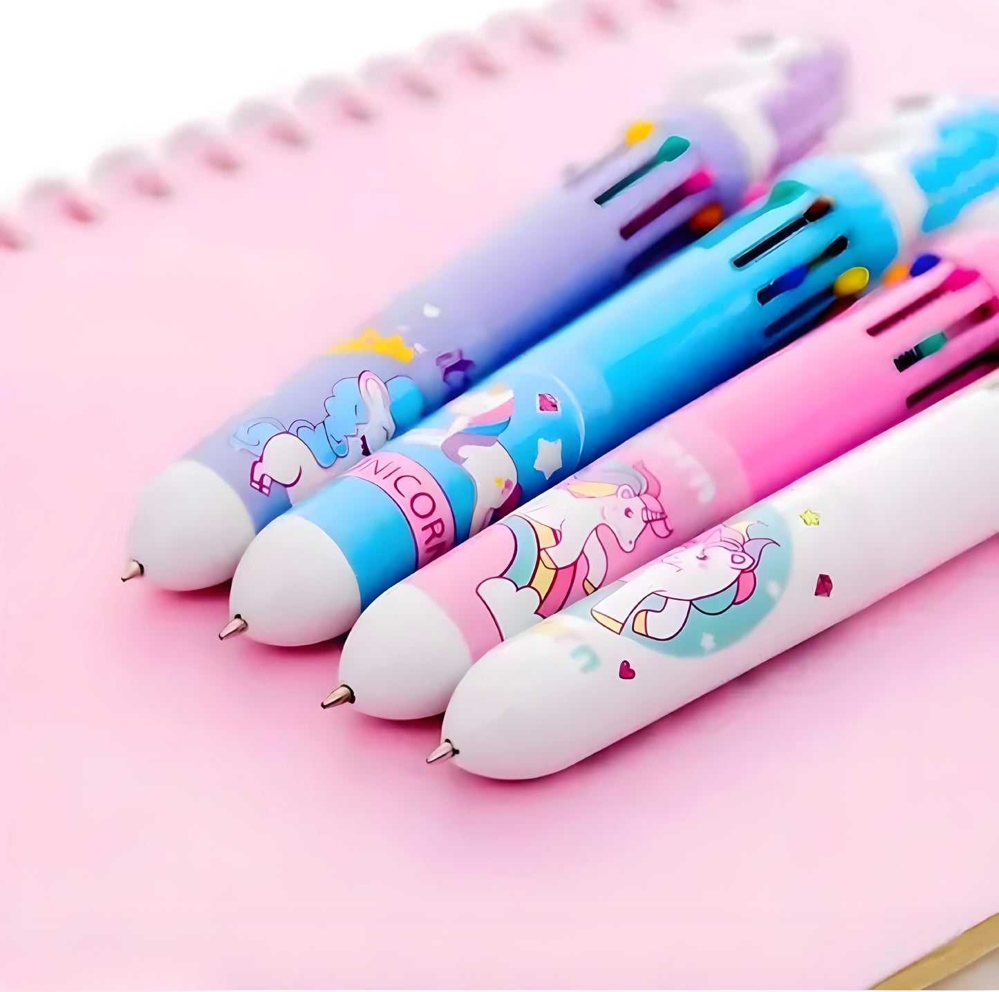 10 In 1 Unicorn Ball Pen I Ballpoint I Ball Pen | Gel Pen I Pen I Writing Tool (Pack Of 4 Random Color) - ᴘᴜɴᴊᴀʙ ꜰᴜꜱɪᴏɴ