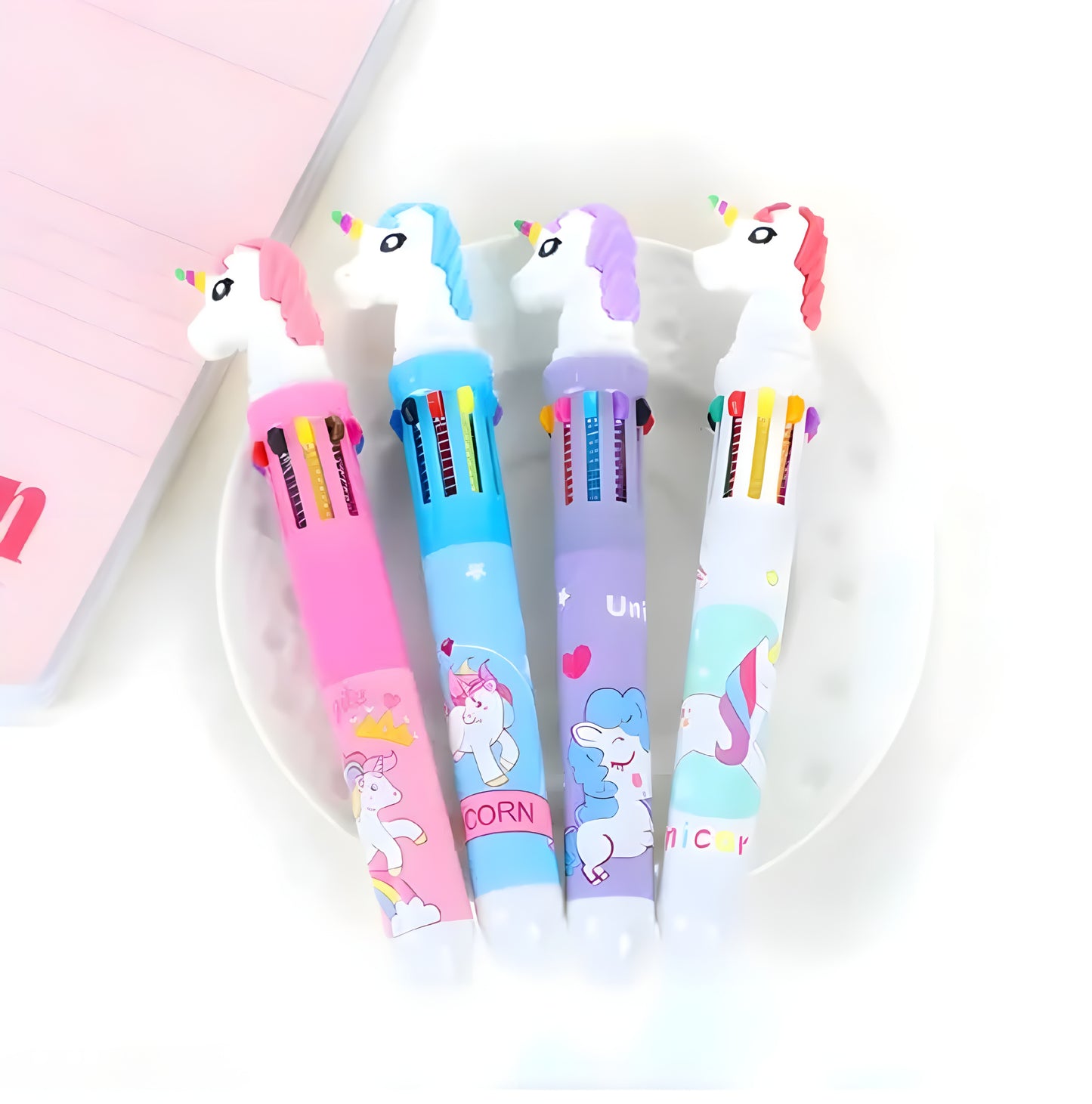 10 In 1 Unicorn Ball Pen I Ballpoint I Ball Pen | Gel Pen I Pen I Writing Tool (Pack Of 4 Random Color) - ᴘᴜɴᴊᴀʙ ꜰᴜꜱɪᴏɴ