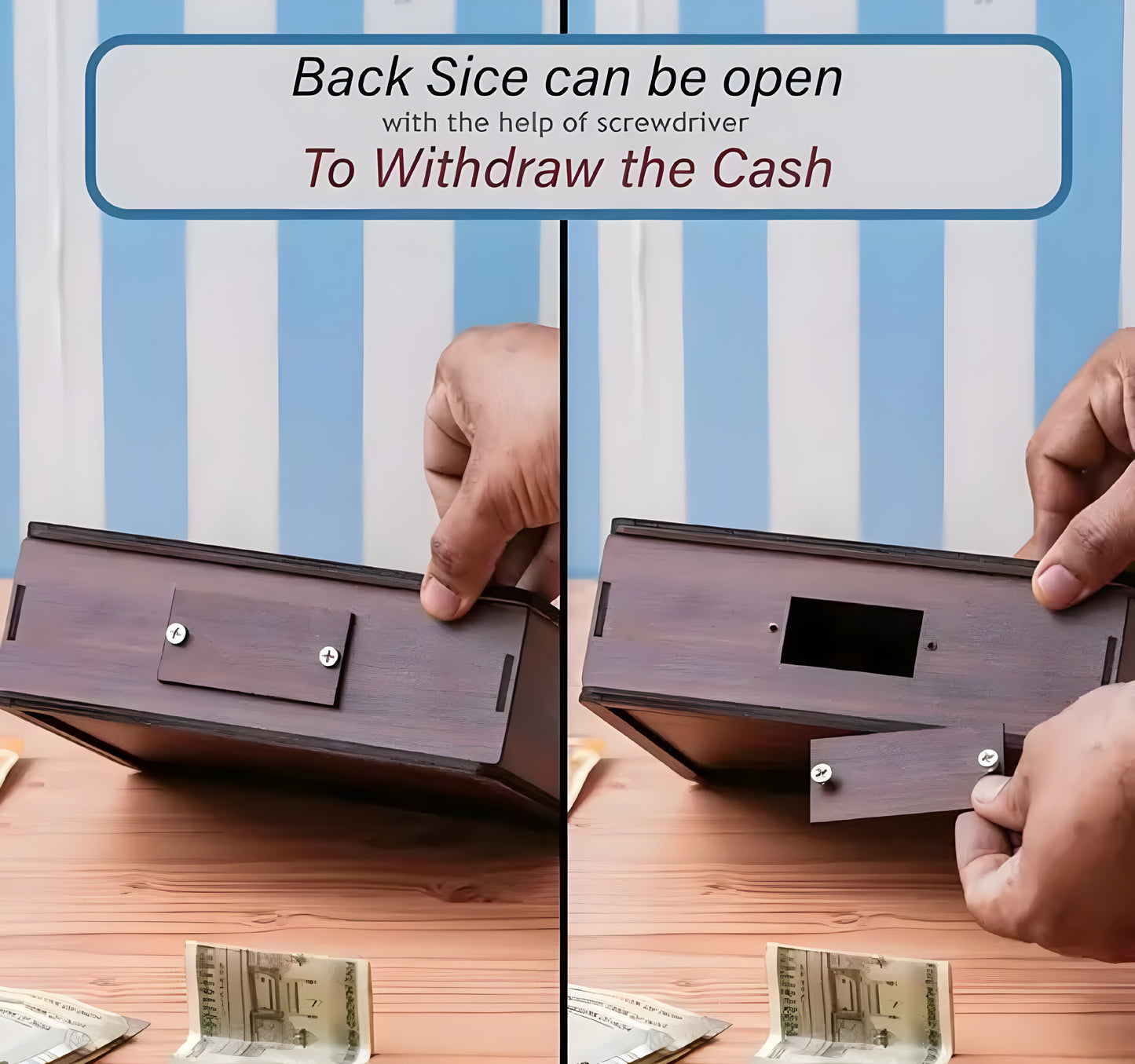 Wooden Money Saving Boxx | 20,000 Savings Challenge Piggy Bank | Durable & Eco-Friendly - ᴘᴜɴᴊᴀʙ ꜰᴜꜱɪᴏɴ