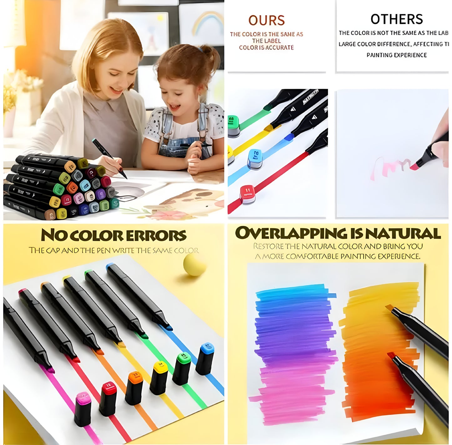 24 Pcs Dual Tip Markers Set, Non-Toxic Art Supplies for Kids & Adults, Perfect Drawing, Illustration in Coloring Books Pen with Carry Case Set Colour Broad Drawing Sketching (24) - ᴘᴜɴᴊᴀʙ ꜰᴜꜱɪᴏɴ
