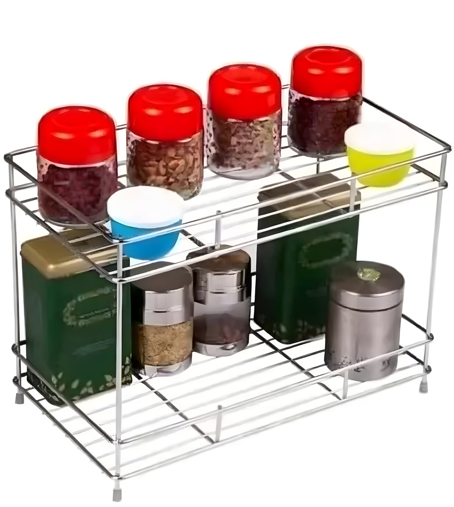 Big Size Stainless Steel 2 Layer Kitchen Spice Rack. - ᴘᴜɴᴊᴀʙ ꜰᴜꜱɪᴏɴ