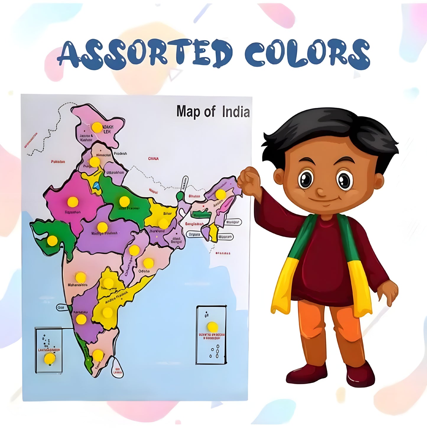 India Map Puzzle With Picture Wooden - ᴘᴜɴᴊᴀʙ ꜰᴜꜱɪᴏɴ