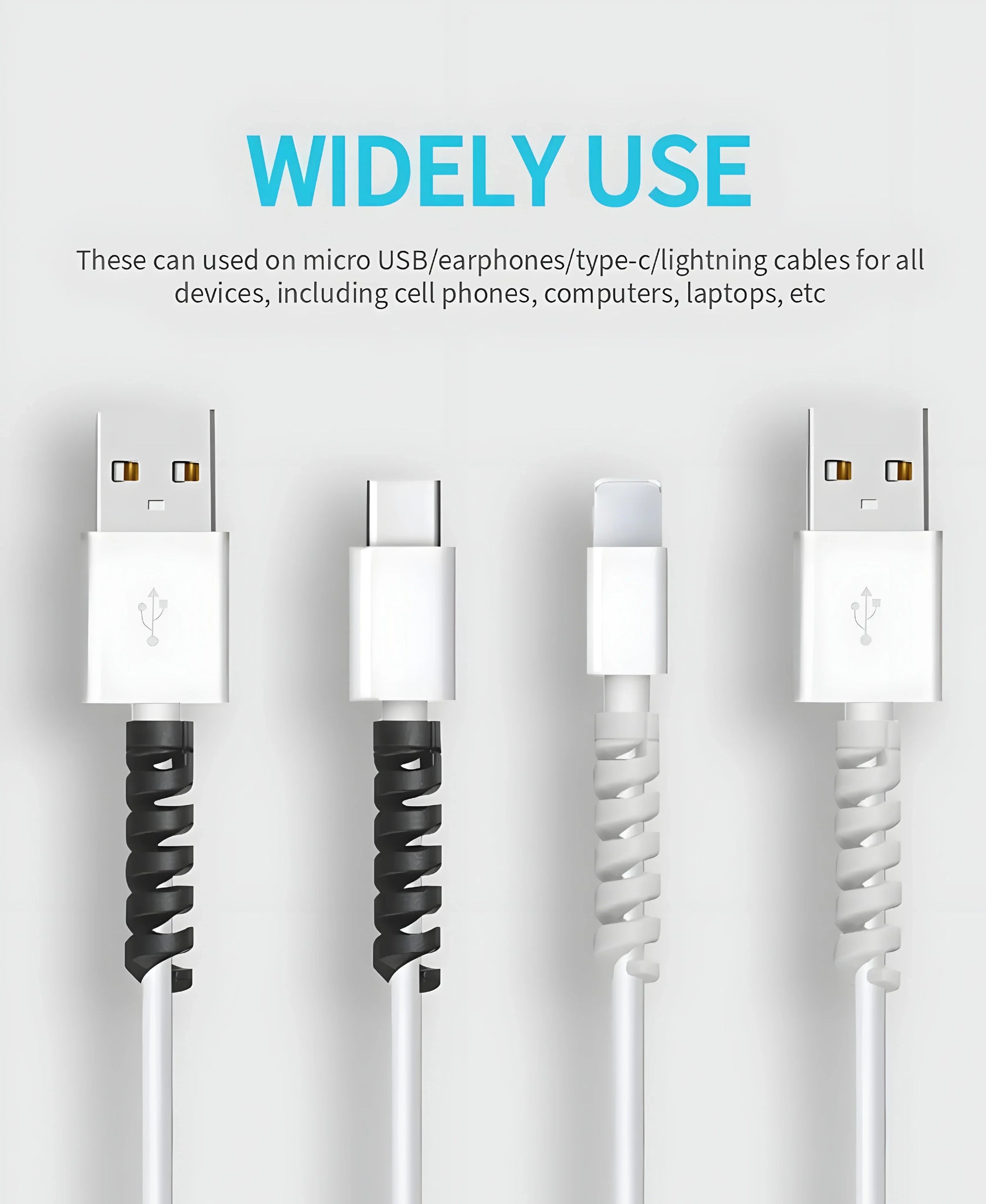 Sounce 25 Pcs Spiral Cable Protectors & Wire Protectors Spring Wire for All Wired Accessories for USB Charger, Data Cable, Headphones, MacBook, Laptop, Elastic Cord Saver (Multi-Color) - ᴘᴜɴᴊᴀʙ ꜰᴜꜱɪᴏɴ