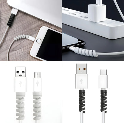 Sounce 25 Pcs Spiral Cable Protectors & Wire Protectors Spring Wire for All Wired Accessories for USB Charger, Data Cable, Headphones, MacBook, Laptop, Elastic Cord Saver (Multi-Color) - ᴘᴜɴᴊᴀʙ ꜰᴜꜱɪᴏɴ