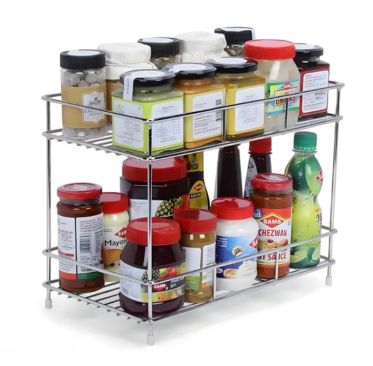 Big Size Stainless Steel 2 Layer Kitchen Spice Rack.