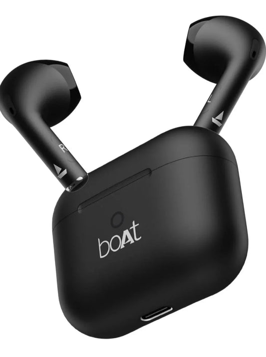 boAt Airdopes Joy, 35Hrs Battery, Fast Charge, IWP Tech, Low Latency, 2Mic ENx, Type-C Port, v5.3 Bluetooth Earbuds, TWS Ear Buds Wireless Earphones with mic(Jet Black) - ᴘᴜɴᴊᴀʙ ꜰᴜꜱɪᴏɴ