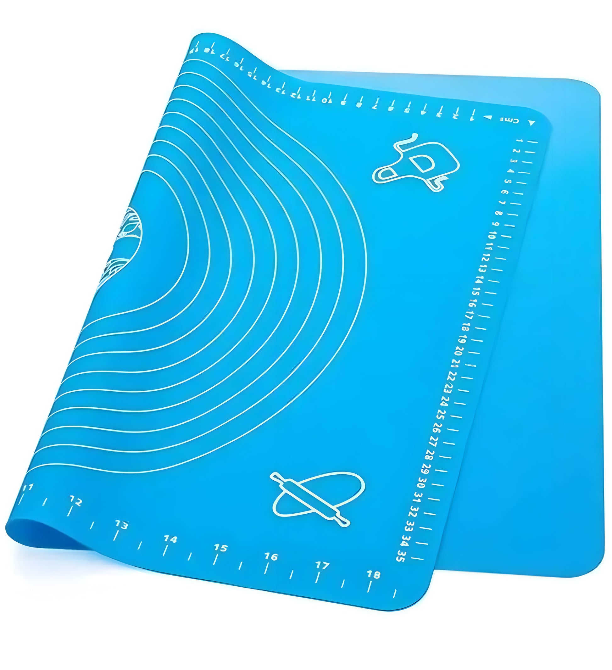 Non Slip Extra Large Silicone. Roti, Pastry Mat for Rolling Dough Pastry Baking Mat with Measurements (Blue) - ᴘᴜɴᴊᴀʙ ꜰᴜꜱɪᴏɴ
