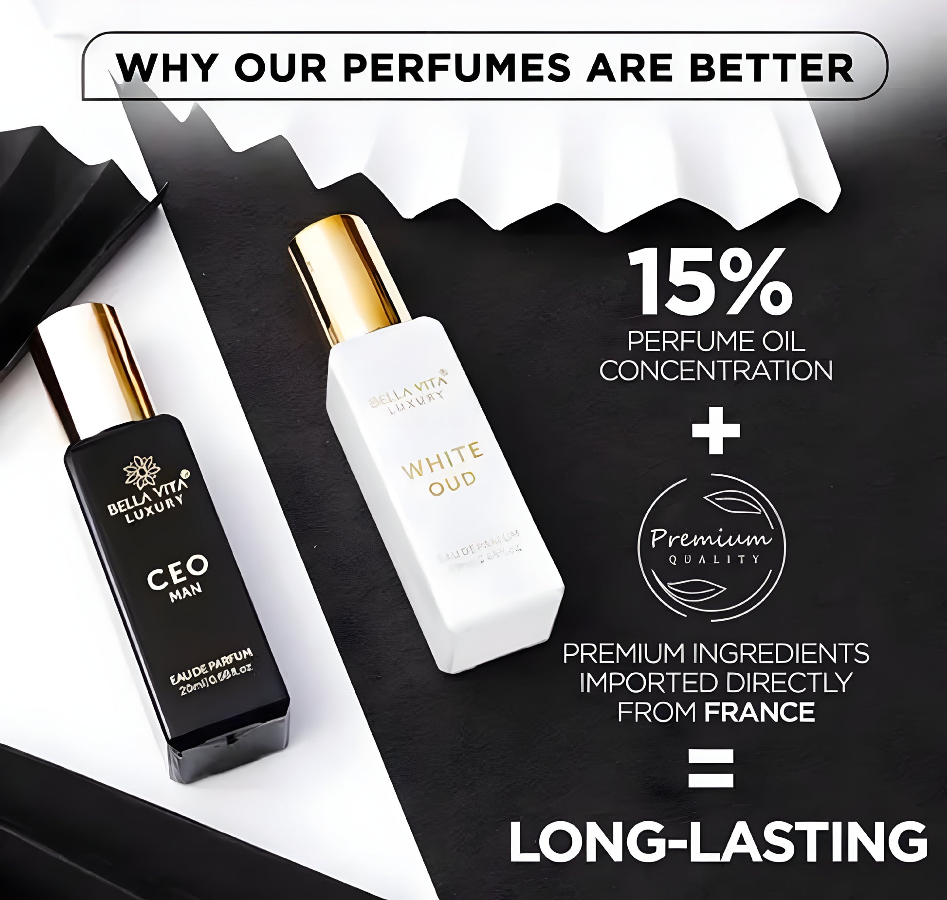 Bella Vita Luxury CEO Man 20 ml + White Oud Unisex 20 ml Perfume Combo Pack for Men and Women (Pack of 2) - ᴘᴜɴᴊᴀʙ ꜰᴜꜱɪᴏɴ