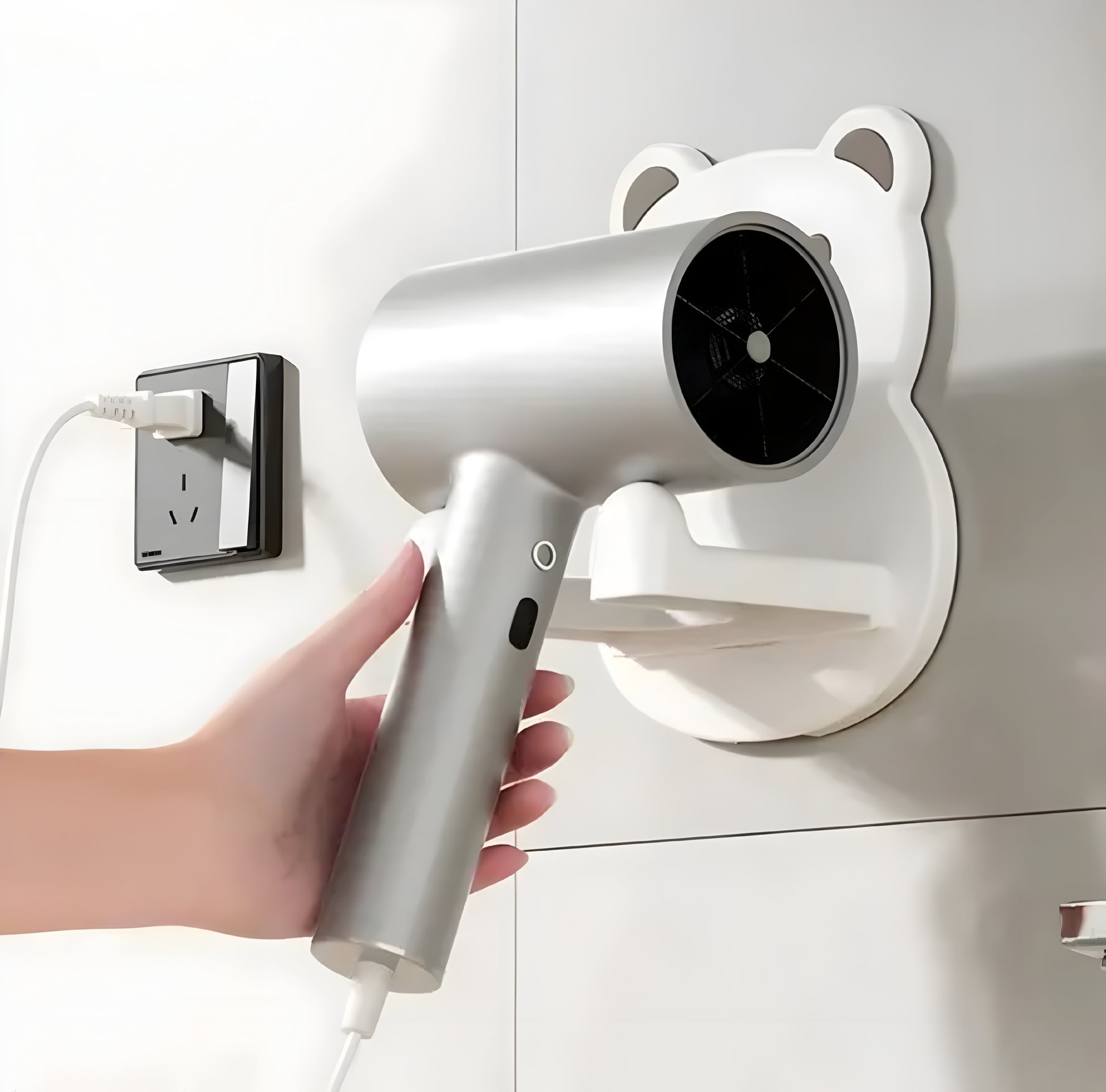 Dryer Holder Wall Mounted Self Adhesive Wall Mount Drill Free Hair Dryer Rack Adhesive (Pack Of 1, Multicolor) - ᴘᴜɴᴊᴀʙ ꜰᴜꜱɪᴏɴ