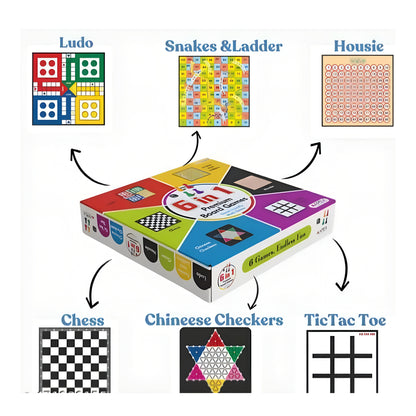 Apex Combo 6 in 1 Premium Board game Housie, chess, Ludo, Snakes and ladders, Tic Toe, Chinese checkers for kids and adults | Family games | Birthday gift - ᴘᴜɴᴊᴀʙ ꜰᴜꜱɪᴏɴ