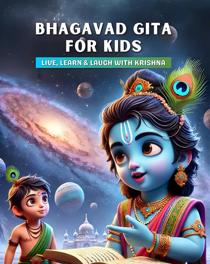 Illustrated Bhagvad Gita for Kids - 94 Colorful Pages Printed on Thick 100 GSM Paper | Krishna's Spiritual Lessons, Fun Rhymes & Moral Stories for Children 3 Years and Above - ᴘᴜɴᴊᴀʙ ꜰᴜꜱɪᴏɴ