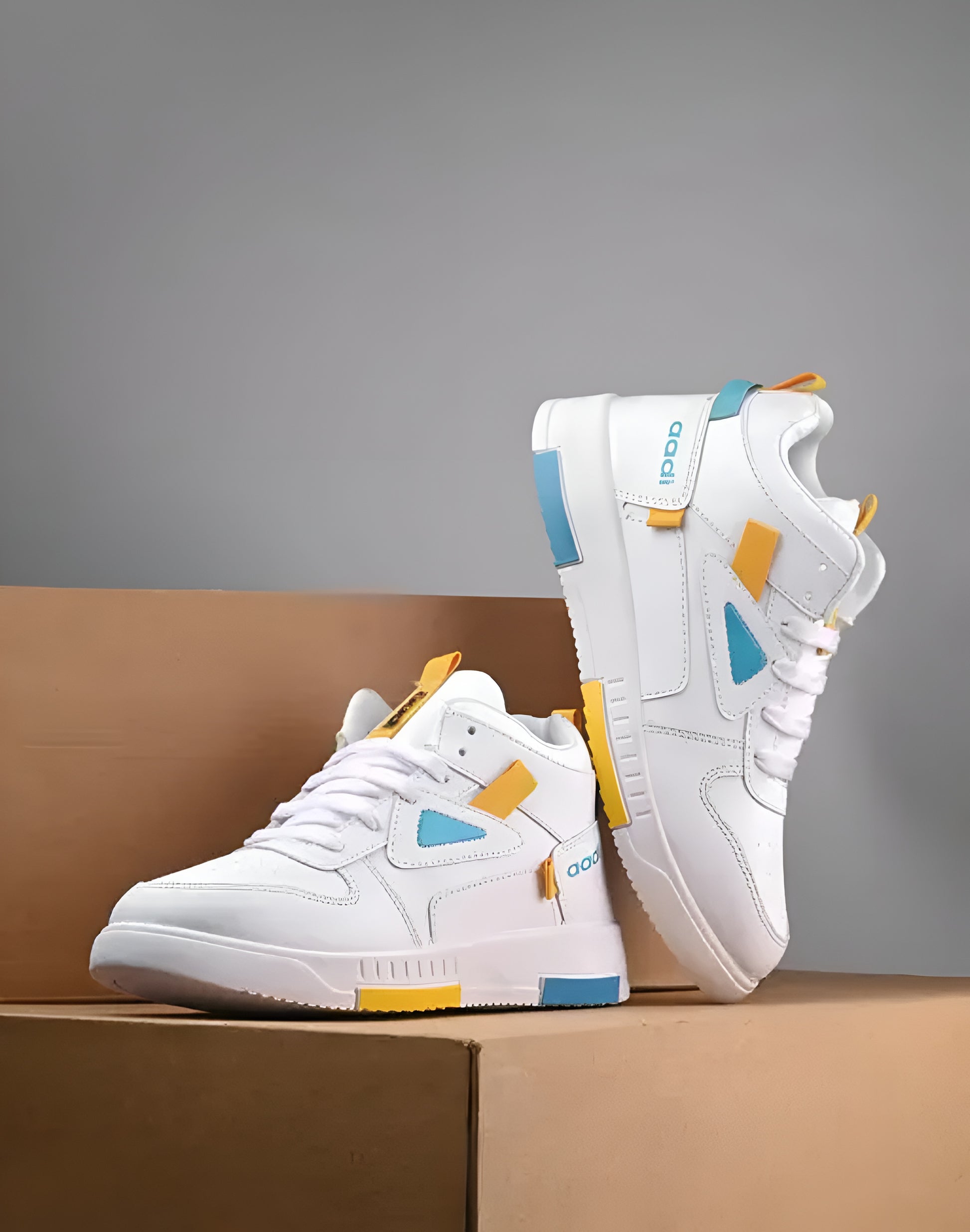 PUNJAB FUSION Men's White Comfortable Lightweight Outdoor Lace Up Classy Running, Walking & Gym Casual Sport Shoes - ᴘᴜɴᴊᴀʙ ꜰᴜꜱɪᴏɴ
