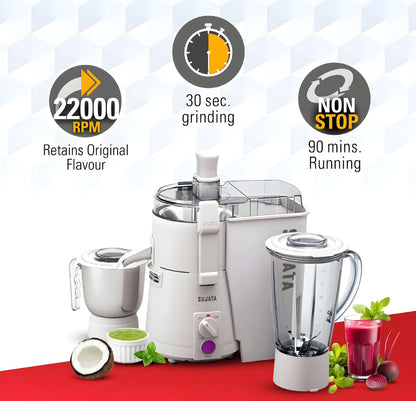Sujata Powermatic Plus Juicer Mixer Grinder 1000 ml (White) - ᴘᴜɴᴊᴀʙ ꜰᴜꜱɪᴏɴ