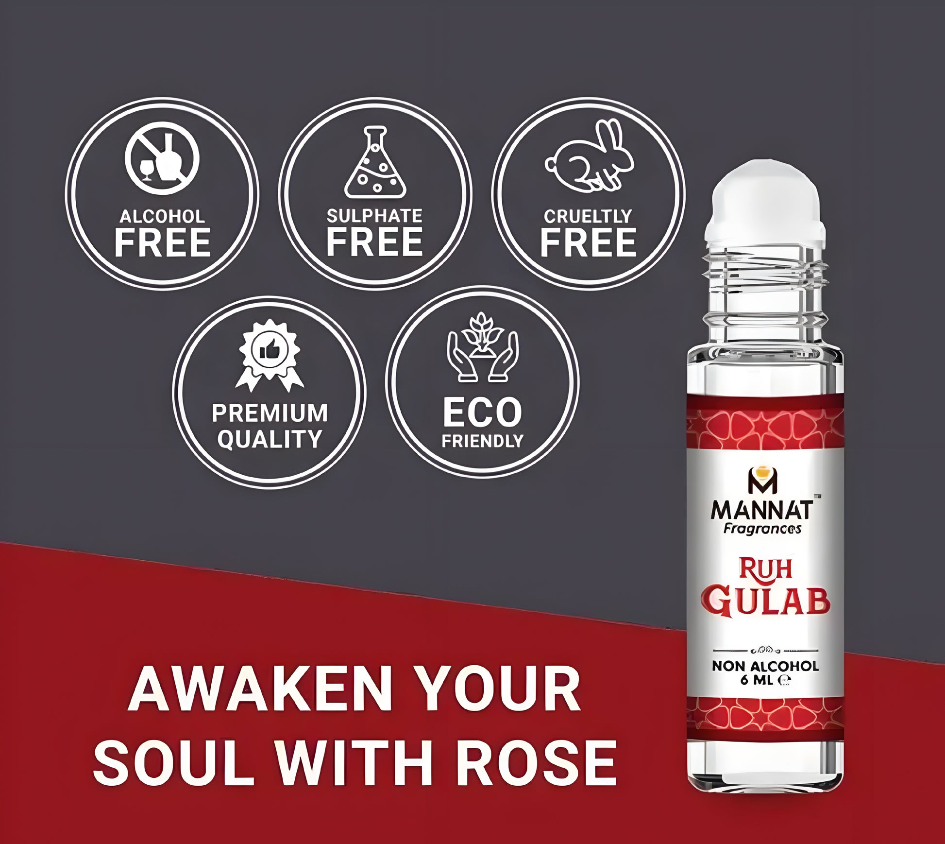 Ruh Gulab Attar, 100% Pur Attar, Real Rose Attar -6ML - ᴘᴜɴᴊᴀʙ ꜰᴜꜱɪᴏɴ