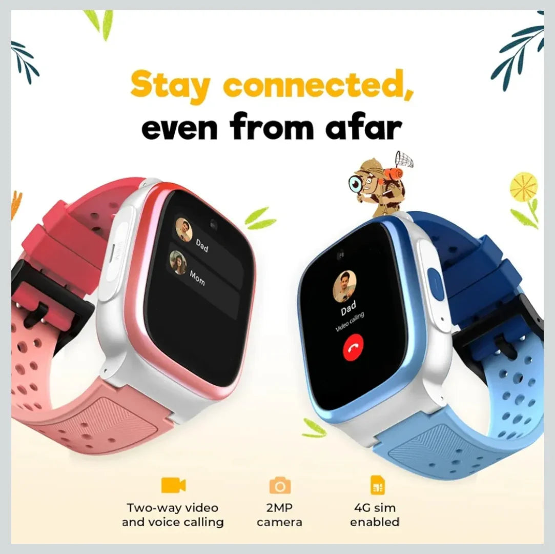 Noise Explorer Kids Smart Watch with GPS Tracking, 2-Way Video & Voice Calling, Safe Zone Alert, School Mode, SOS, Habit Formation, App for Parents (Phantom Blue) - ᴘᴜɴᴊᴀʙ ꜰᴜꜱɪᴏɴ