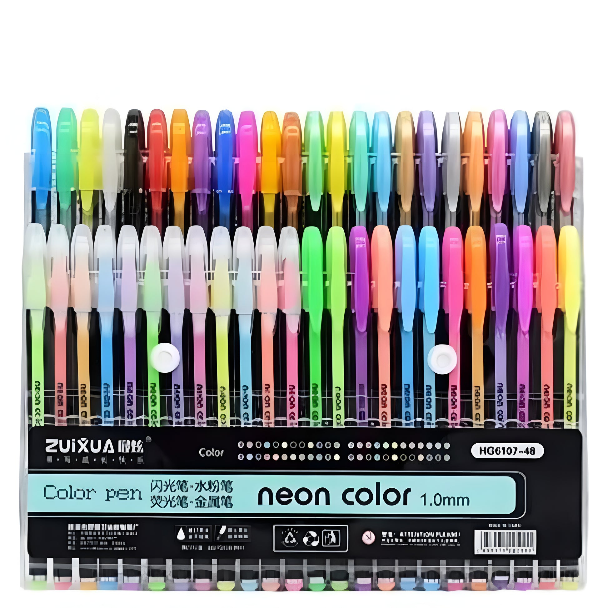 Neon Colorful Glitter Gel Ink Pen for Kids/Adult/Artist (Pack of 48, Multicolor) - ᴘᴜɴᴊᴀʙ ꜰᴜꜱɪᴏɴ