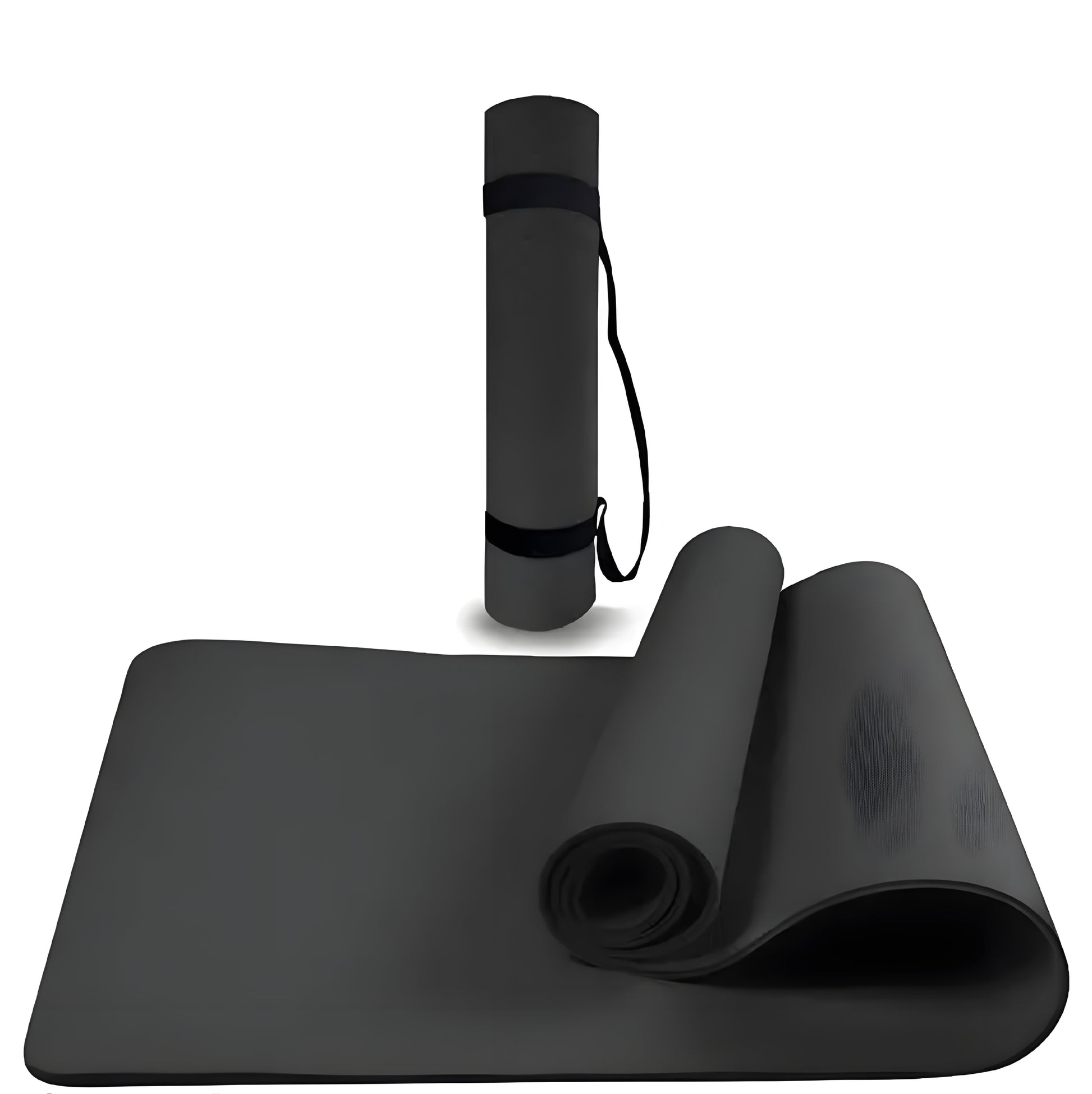 4mm Yoga Mat with strap High, Anti-Slip Yoga mat for Gym Workout and Flooring Exercise Long (4 MM, BLACK) - ᴘᴜɴᴊᴀʙ ꜰᴜꜱɪᴏɴ
