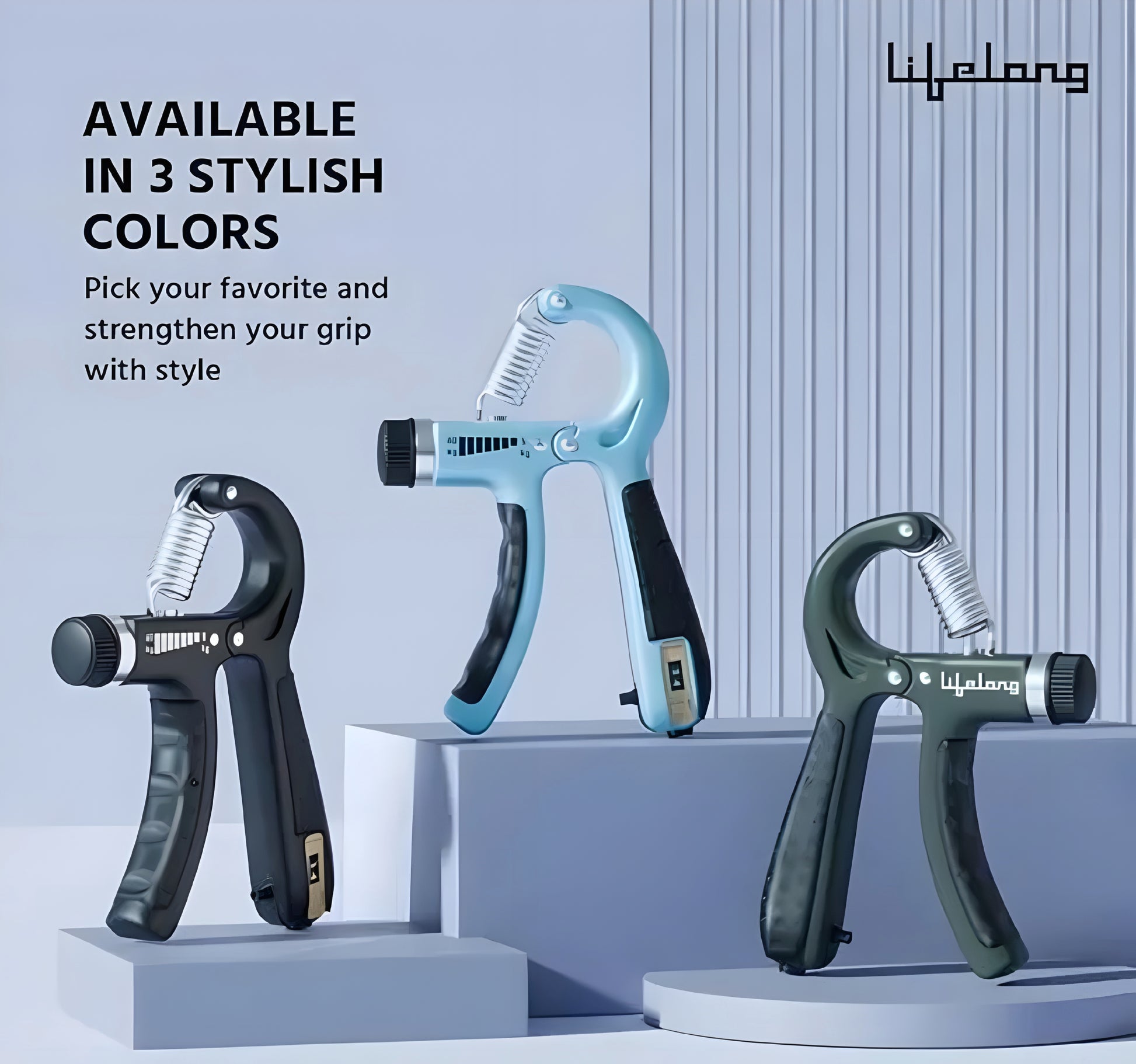 Adjustable Hand Grip Strengthener, Hand Gripper With Counter for Men & Women for Gym Workout Hand Exercise Equipment to Use in Home for Forearm Exercise, Finger Exercise Power Gripper-Up 5 to 60kg - ᴘᴜɴᴊᴀʙ ꜰᴜꜱɪᴏɴ