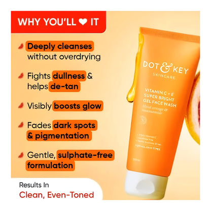 Dot & key Dot and Key Vit C + E Gel Facewash - ᴘᴜɴᴊᴀʙ ꜰᴜꜱɪᴏɴ