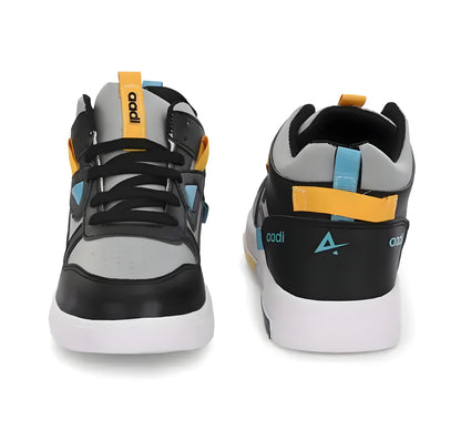 PUNJAB FUSION Men's Black Comfortable Lightweight Outdoor Lace Up Classy Running, Walking & Gym Casual Sport Shoes - ᴘᴜɴᴊᴀʙ ꜰᴜꜱɪᴏɴ
