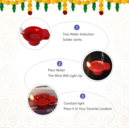 Water Sensor LED Light Diyas for Home Decoration - ᴘᴜɴᴊᴀʙ ꜰᴜꜱɪᴏɴ